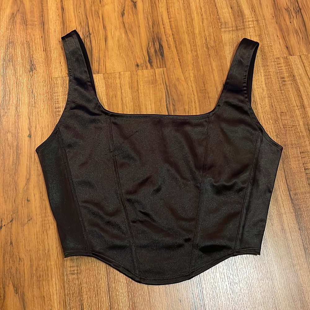 HM Black Corset Crop Top
